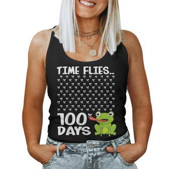 100 Days School Boys Girls Frog Time Flies Fly 100Th Women Tank Top - Monsterry DE