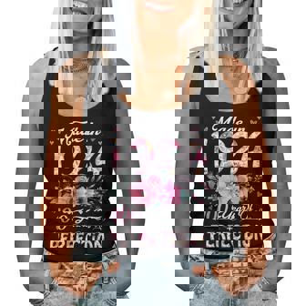 100 Year Old Made In 1924 Floral 100Th Birthday Women Women Tank Top - Thegiftio