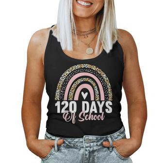 120Th Day Of School Teacher 120 Days Smarter Leopard Rainbow Women Tank Top - Monsterry