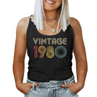 1980 44Th Birthday Vintage Retro 44 Years Old Women Tank Top - Monsterry