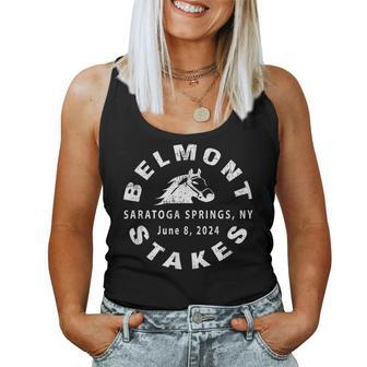 2024 Belmont Stakes Saratoga Springs Horse Race Fan Vintage Women Tank Top - Seseable