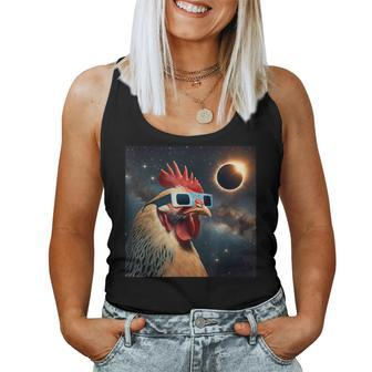 2024 Solar Eclipse Chicken Wearing Glasses Totality Women Tank Top - Seseable