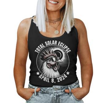 2024 Total Solar Eclipse Chicken Wearing Glasses Totality Women Tank Top - Seseable