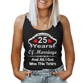 25Th Wedding Anniversary Marriage Husband Wife Couple Women Tank Top - Seseable