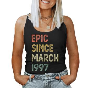 27Th Birthday Epic Since March 1997 27 Years Old Women Tank Top | Mazezy