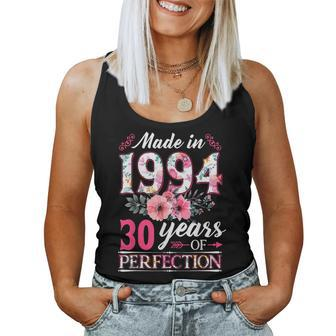 30 Year Old Made In 1994 Floral Flower 30Th Birthday Womens Women Tank Top - Monsterry