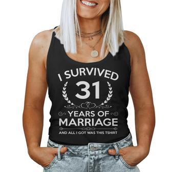 31St Wedding Anniversary Couples Husband Wife 31 Years Women Tank Top - Monsterry
