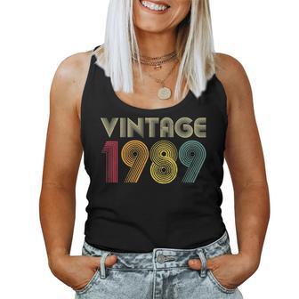 31Th Birthday Vintage 1989 Retro Mom Dad Women Tank Top - Monsterry