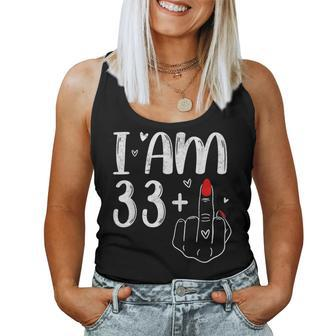 I Am 33 Plus 1 Middle Finger For A 34Th Birthday For Women Women Tank Top - Monsterry CA