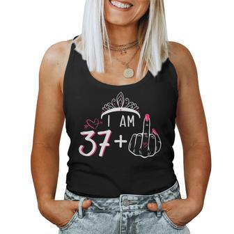 I Am 37 Plus 1 Middle Finger For A 38Th Birthday For Women Women Tank Top - Thegiftio UK