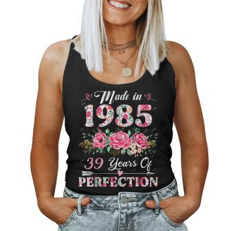 39 Year Old Made In 1985 Floral 39Th Birthday Women Women Tank Top - Monsterry UK