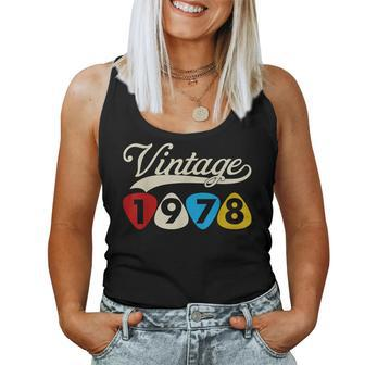 46Th Birthday Guitar Pick Retro Vintage 1978 Women Tank Top - Monsterry CA