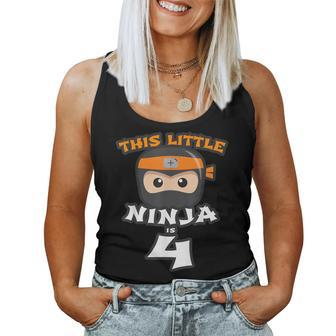 4Th Birthday This Little Ninja Is 4 Years Old Boy Girl Four Women Tank Top - Monsterry AU