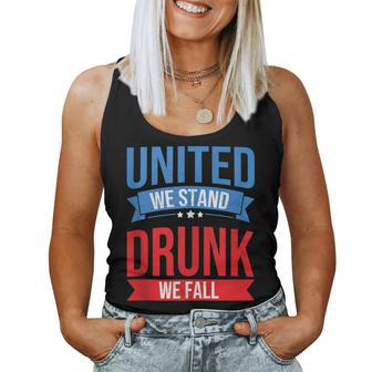 4Th July United We Stand Drunk We Fall Beer & Bbq Women Tank Top - Monsterry CA