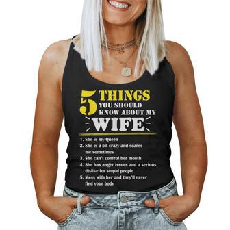 5 Things About My Wife Husband Women Tank Top - Monsterry