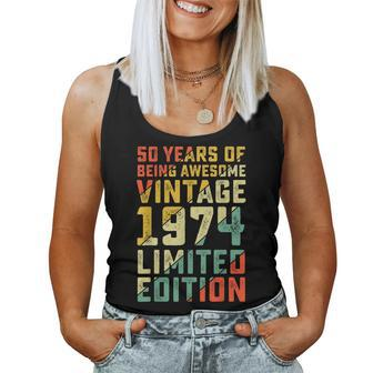 50Th Birthday 50 Years Old For Vintage 1974 Women Tank Top - Monsterry