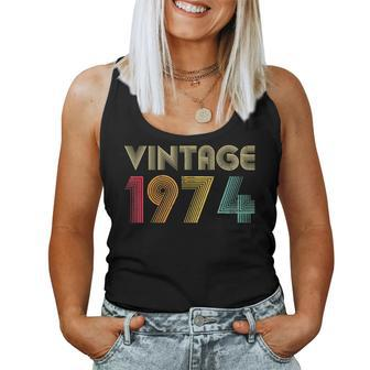 50Th Birthday Vintage 1974 Retro Born Women Tank Top | Mazezy