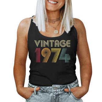 50Th Birthday Vintage 1974 Retro Mom Dad Women Tank Top - Monsterry DE