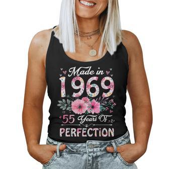 55 Year Old Made In 1969 Floral 55Th Birthday Women Women Tank Top | Mazezy