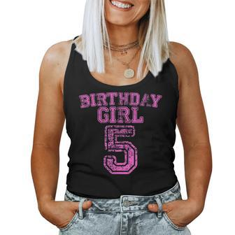 5Th Birthday Sports Jersey T 5 Year Old Girl Party Women Tank Top - Monsterry AU