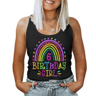 6 Year Old 6Th Birthday Girl Rainbow Women Tank Top - Seseable
