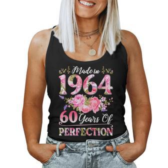 60 Year Old Made In 1964 Birthday Floral 60Th Birthday Women Women Tank Top - Seseable