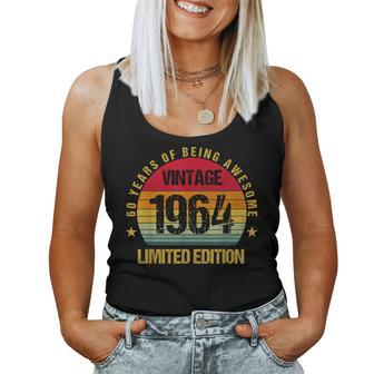 60 Years Old Sixty 1964 Vintage 60Th Birthday Cute Women Tank Top - Monsterry AU