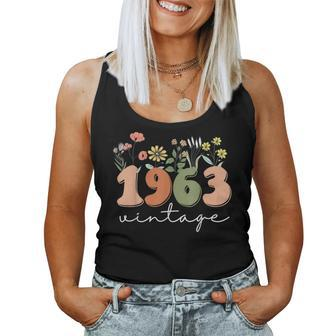 60 Years Old Vintage 1963 60Th Birthday Wildflower Women Tank Top - Monsterry DE