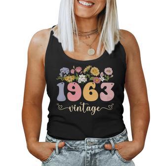 60 Years Old Vintage 1963 60Th Birthday Wildflower Women Women Tank Top - Monsterry