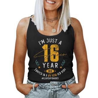 64 Years Old Leap Year Birthday 16 Leap Day Women Tank Top - Seseable
