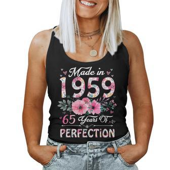 65 Year Old Made In 1959 Floral 65Th Birthday Women Women Tank Top | Mazezy UK