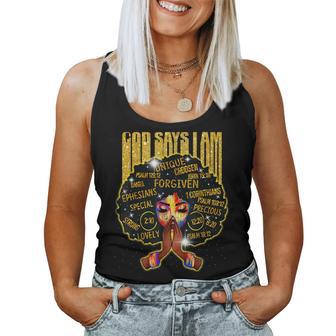 African God Say I Am For Women Gold Black Girl Magic Women Tank Top - Thegiftio UK