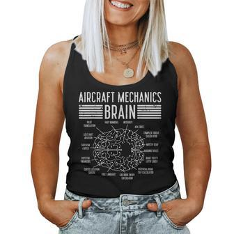 Aircraft Mechanics Brain Fun Airplane Maintenance Women Women Tank Top - Monsterry