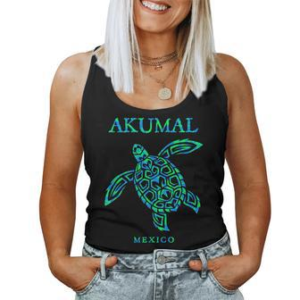 Akumal Mexico Sea Turtle Vacation Souvenir Boys Girls Women Tank Top - Monsterry