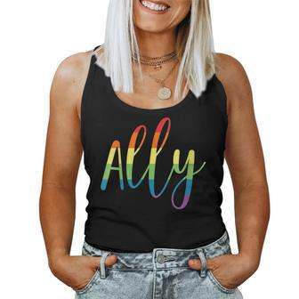 Ally Pride Gay Lgbt Day Month Parade Rainbow Flag Women Tank Top - Monsterry