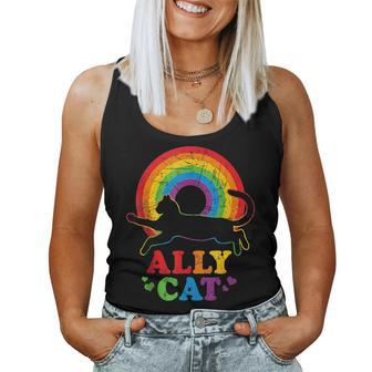 Allycat Lgbt Cat With Ally Pride Rainbow Women Tank Top - Monsterry DE