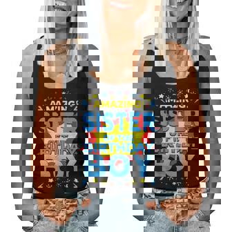 Amazing Sister Of The Birthday Boy Superhero Comic Family Women Tank Top - Thegiftio