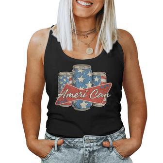 American Flag 4Th Of July Merica Drink Usa Women Tank Top - Monsterry