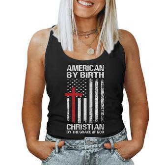 American Flag Cross Patriotic Religious Christian Usa Faith Women Tank Top - Monsterry UK