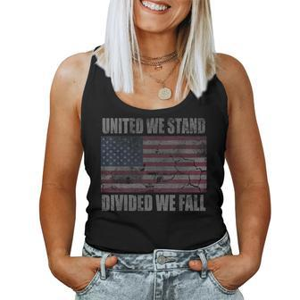 American Flag United We Stand Divided We Fall Women Women Tank Top - Monsterry