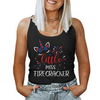American Little Miss Firecracker 4Th July Usa Toddler Girl Women Tank Top - Monsterry AU