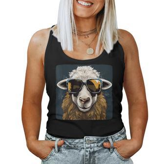 Animals Sheep With Sunglasses For Boys And Girls Women Tank Top - Thegiftio UK