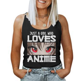 Anime For Girls Just A Girl Who Loves Anime Women Tank Top - Seseable