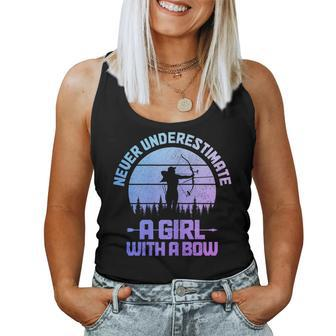 Archery Girl Never Underestimate A Girl With A Bow Hunting Women Tank Top - Monsterry