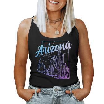 Arizona Az Pride Cactus Desert State Map Women Tank Top | Mazezy CA