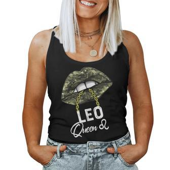 Army Leo Queen Lips Camouflage Military Green Women Tank Top - Monsterry DE
