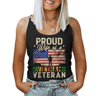 Army Military Navy Proud Wife Of A Vietnam Veteran Wife Women Tank Top - Monsterry DE