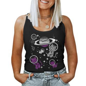 Asexual Cats Planet Ace Pride Flag Lgbt Space Girl Kid Women Tank Top - Monsterry UK