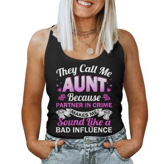 Aunt Bad Influence Rocking The Aunt Life Aunt Team Women Tank Top - Monsterry AU