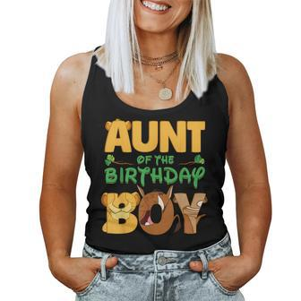 Aunt Of The Birthday Boy Lion Family Matching Women Tank Top - Seseable